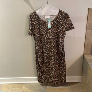 NWT French grey maternity animal print dress